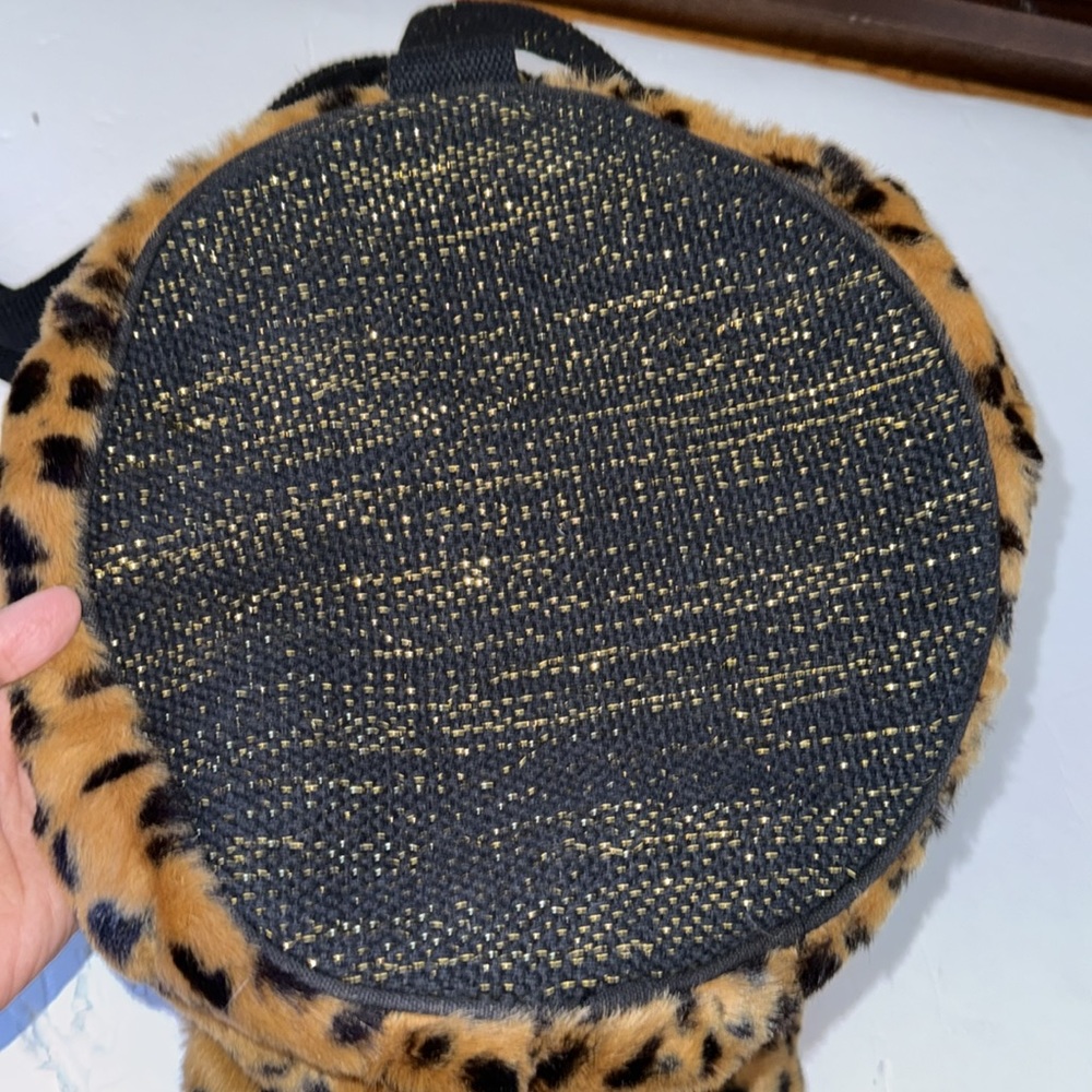 America & Beyond Leopard Print Fur Tote View 3